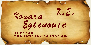 Kosara Eglenović vizit kartica